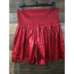 Blue B Red Metallic Y2K Shorts High Rise Smocked Waist Flowy Women's Large